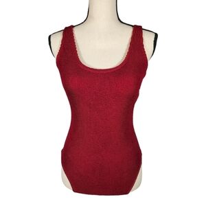 Kona Sol Medium Coverage One Piece Swim Suit, Burgendy, Small 4-6, NWT